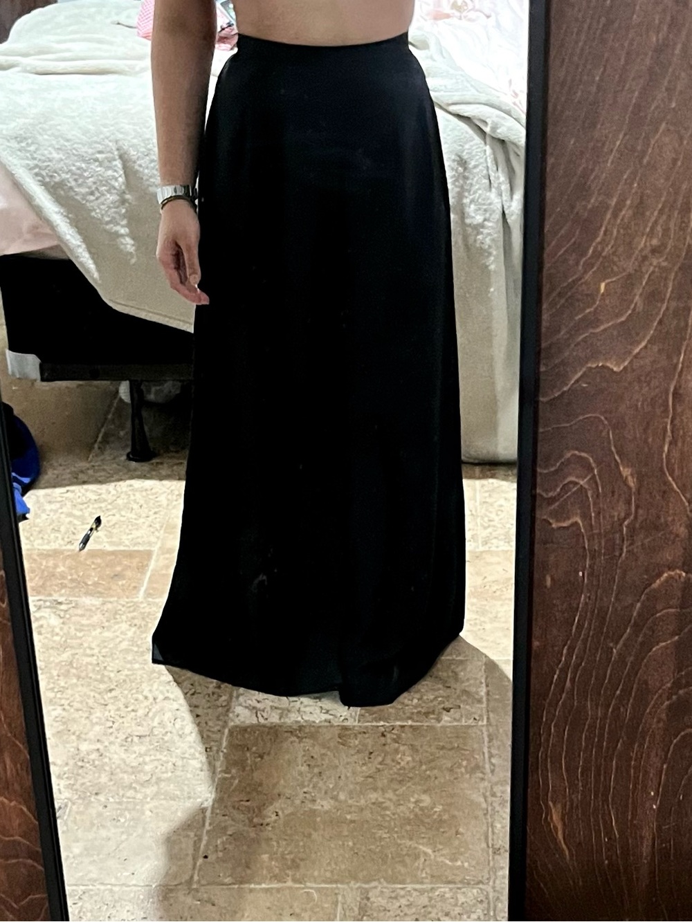Vintage Liz Claiborne Night Black High Waist Maxi Skirt Size 4